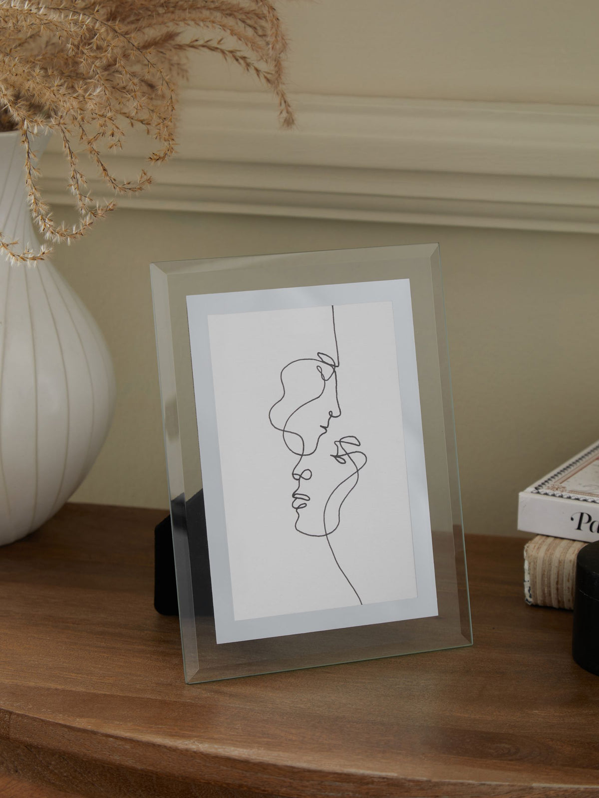 Silver smoke glass photo frame (British brand)