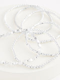 Silver tone sparkle stretch bracelets pack (British brand)