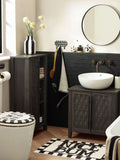 Black round wall mirror 50cm - British product