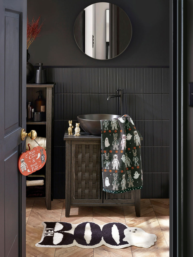 Black round wall mirror 50cm - British product