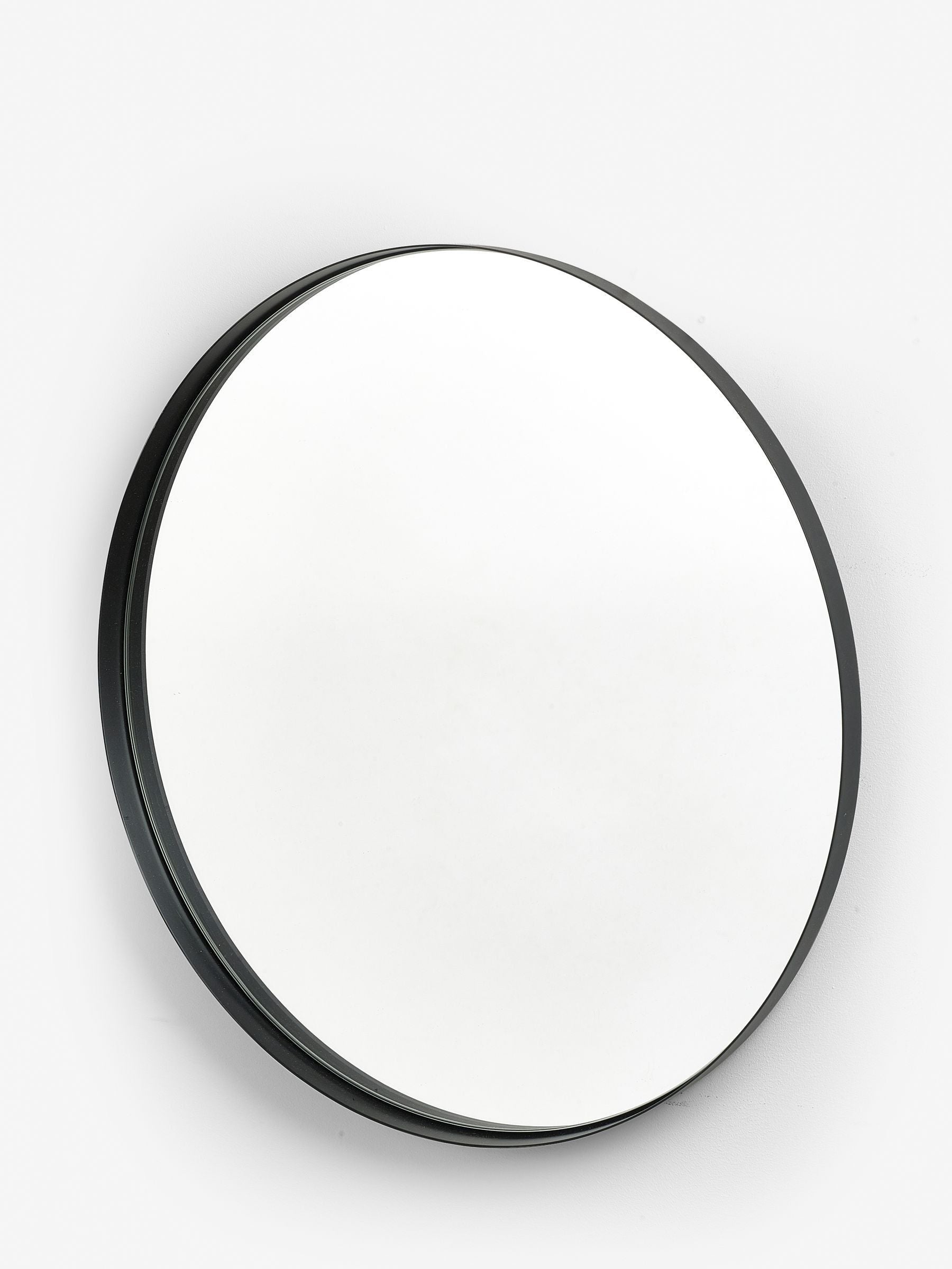 Black round wall mirror 50cm - British product