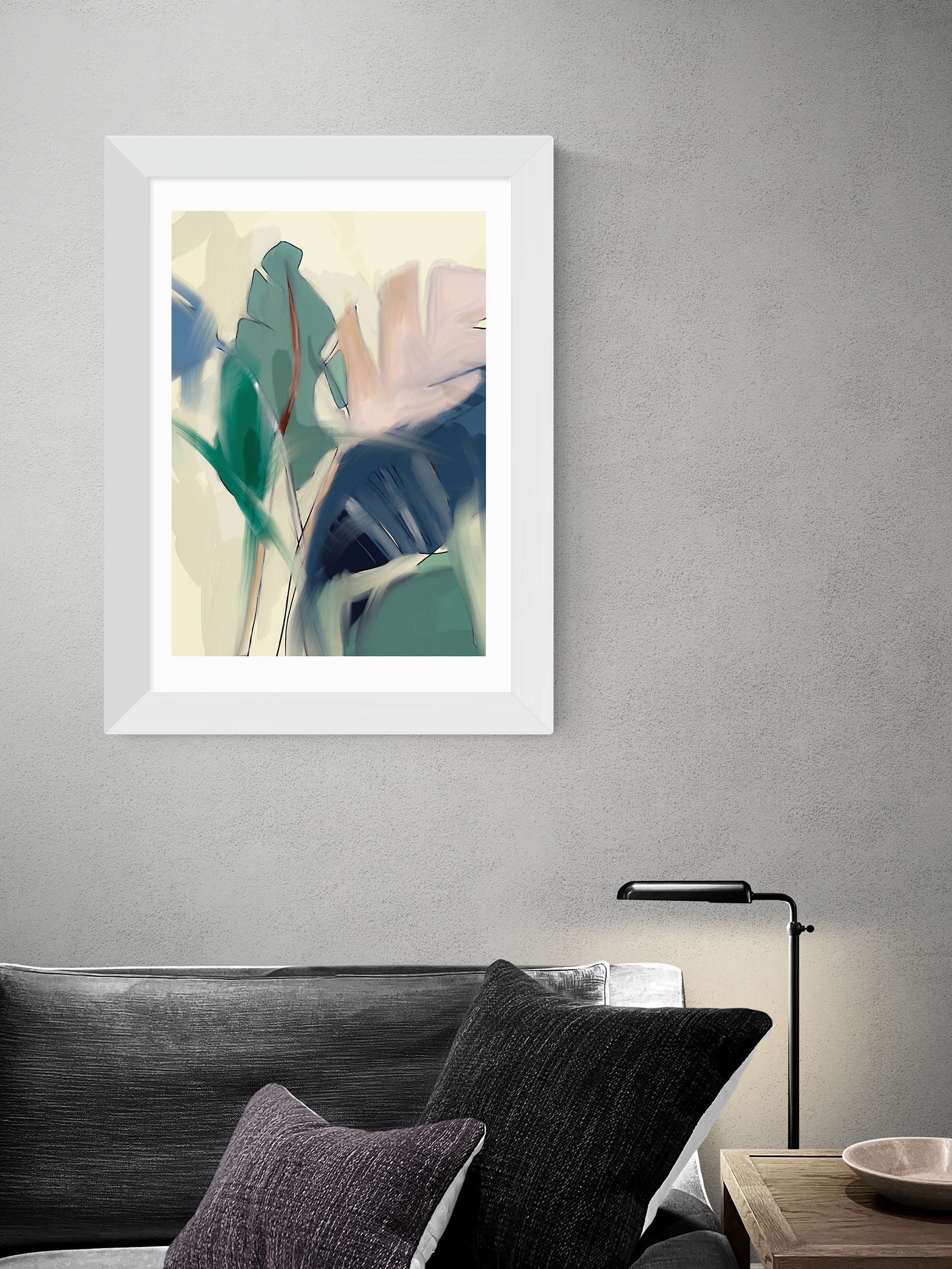East End Prints green pastel leaves art print - British product