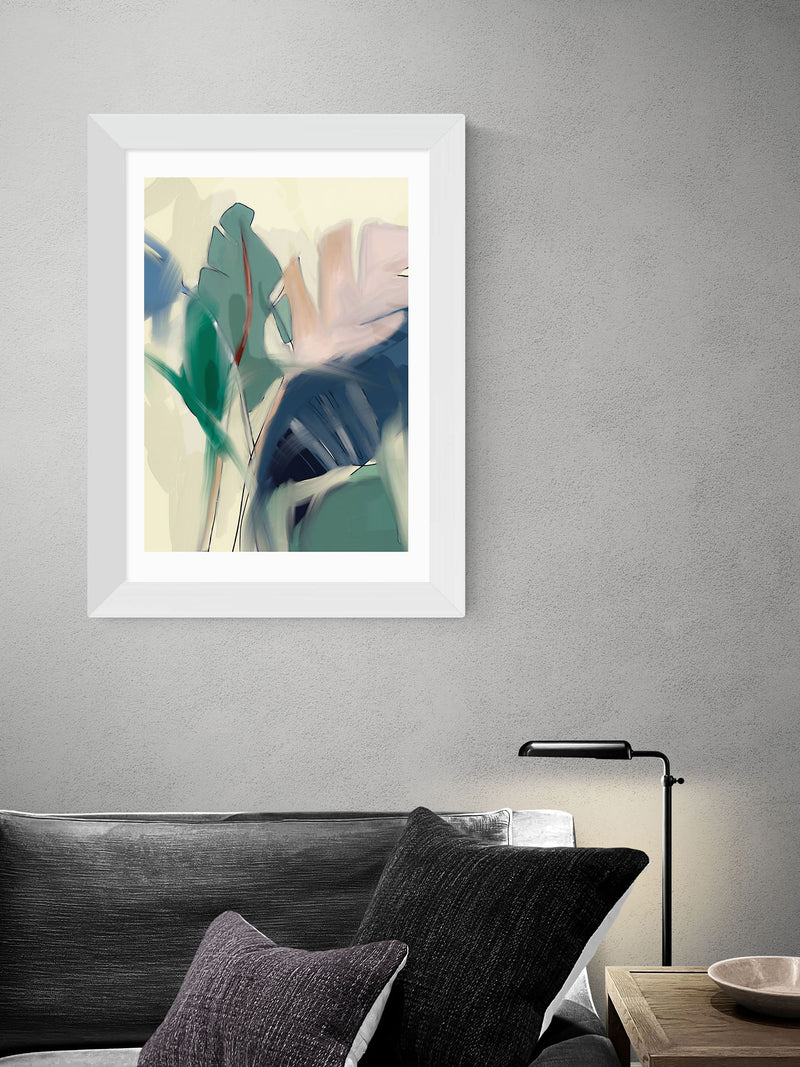 East End Prints green pastel leaves art print - British product