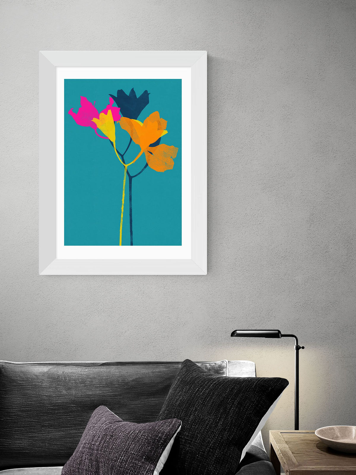 East End Prints Blue Lily framed print - British product