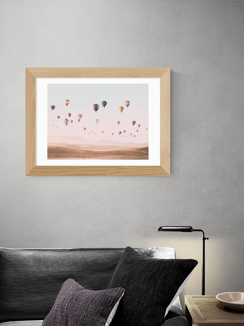 East End Prints pink hot air balloon framed print - British product