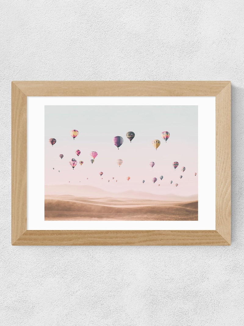 East End Prints pink hot air balloon framed print - British product