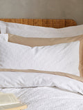 Bianca White Waffle Circle duvet cover and pillowcase set - British product