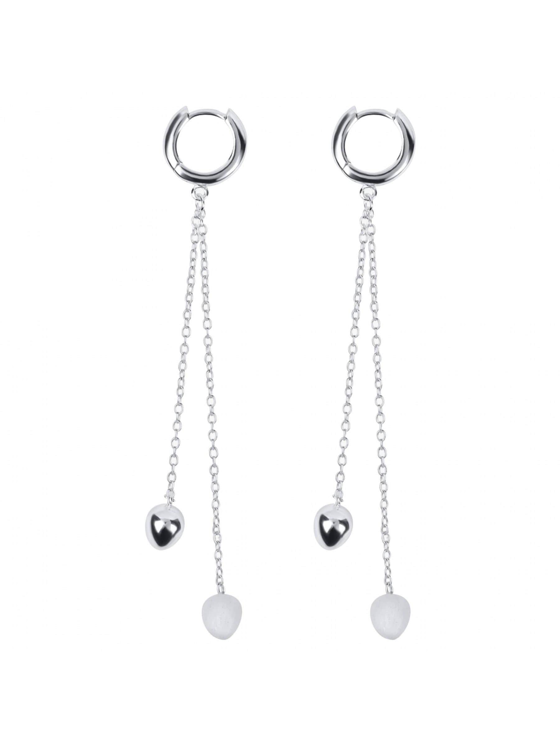 Sterling Silver Dainty Drop Chain Earrings with Hook Fastening