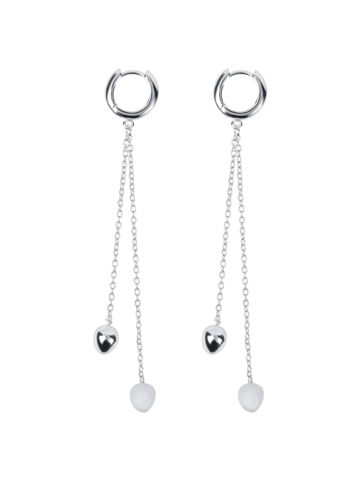 Sterling Silver Dainty Drop Chain Earrings with Hook Fastening