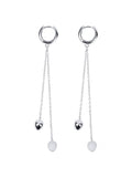 Sterling Silver Dainty Drop Chain Earrings with Hook Fastening