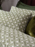 HÖEM olive green Alexa modern geometric duvet cover and pillowcase set, UK version