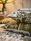 Green Frida reversible duvet cover and pillowcase set - British product