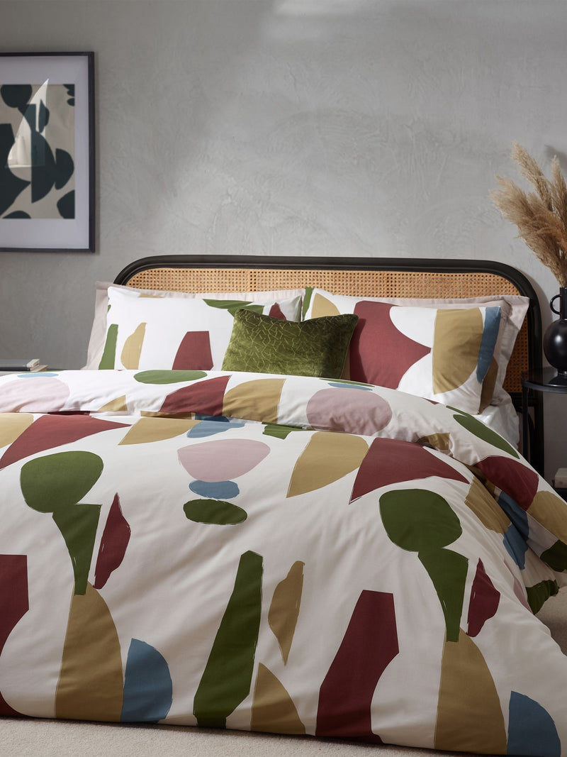 HÖEM Multicolour Dusk Blue Meta Art Deco duvet cover set, UK version