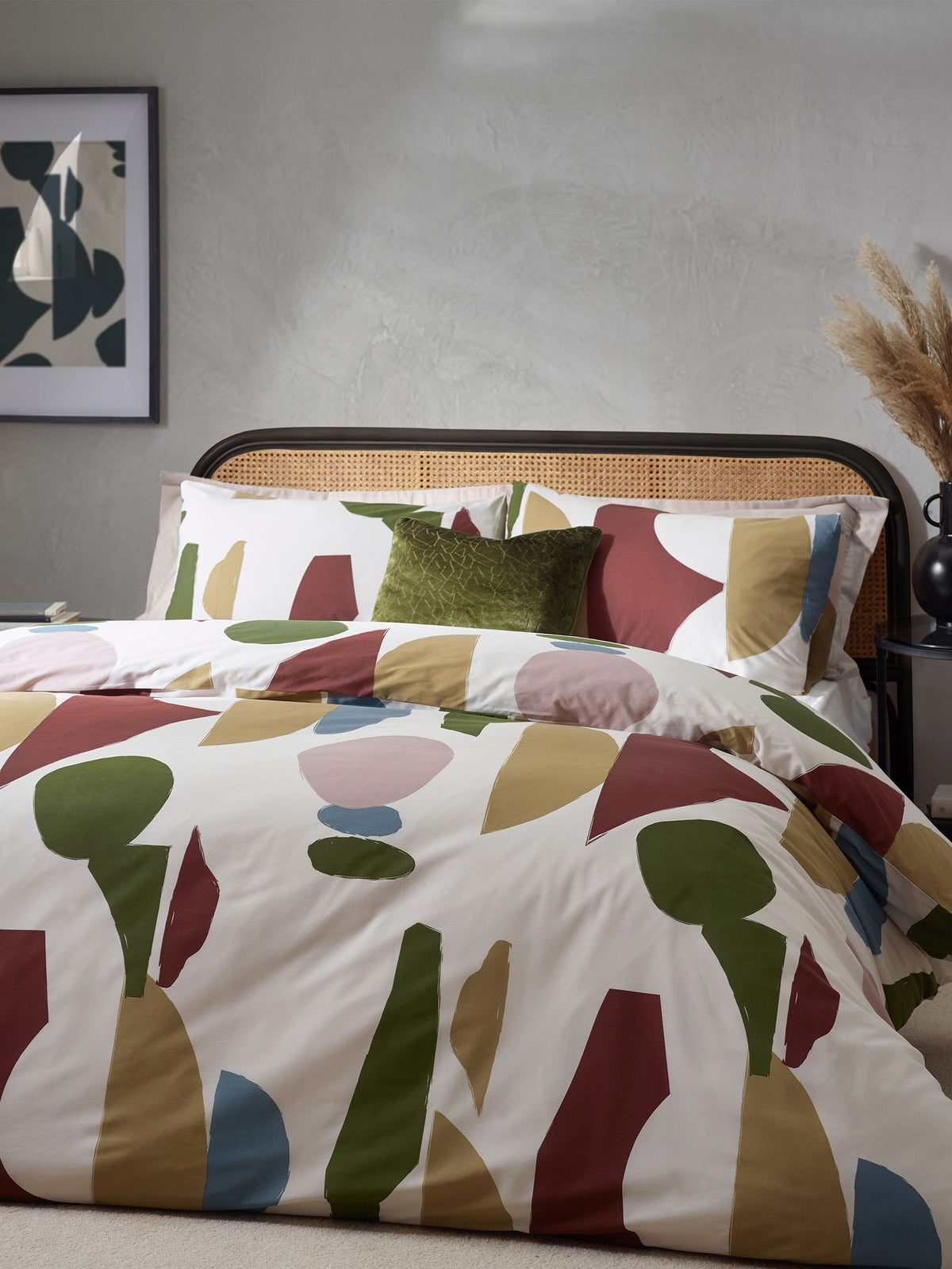 HÖEM Multicolour Dusk Blue Meta Art Deco duvet cover set, UK version