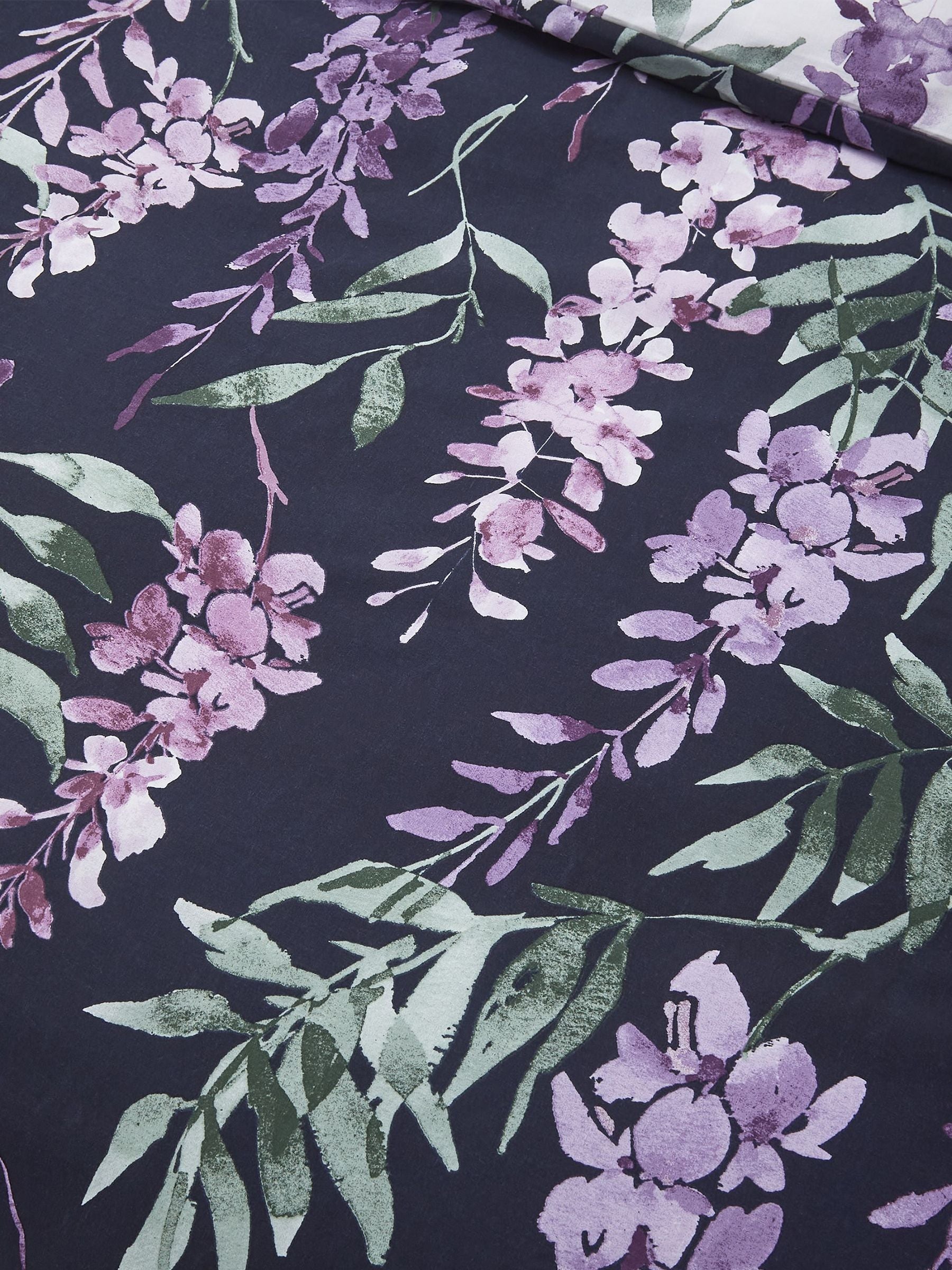 Catherine Lansfield White Wisteria duvet cover and pillowcase set - British product
