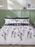 Catherine Lansfield White Wisteria duvet cover and pillowcase set - British product