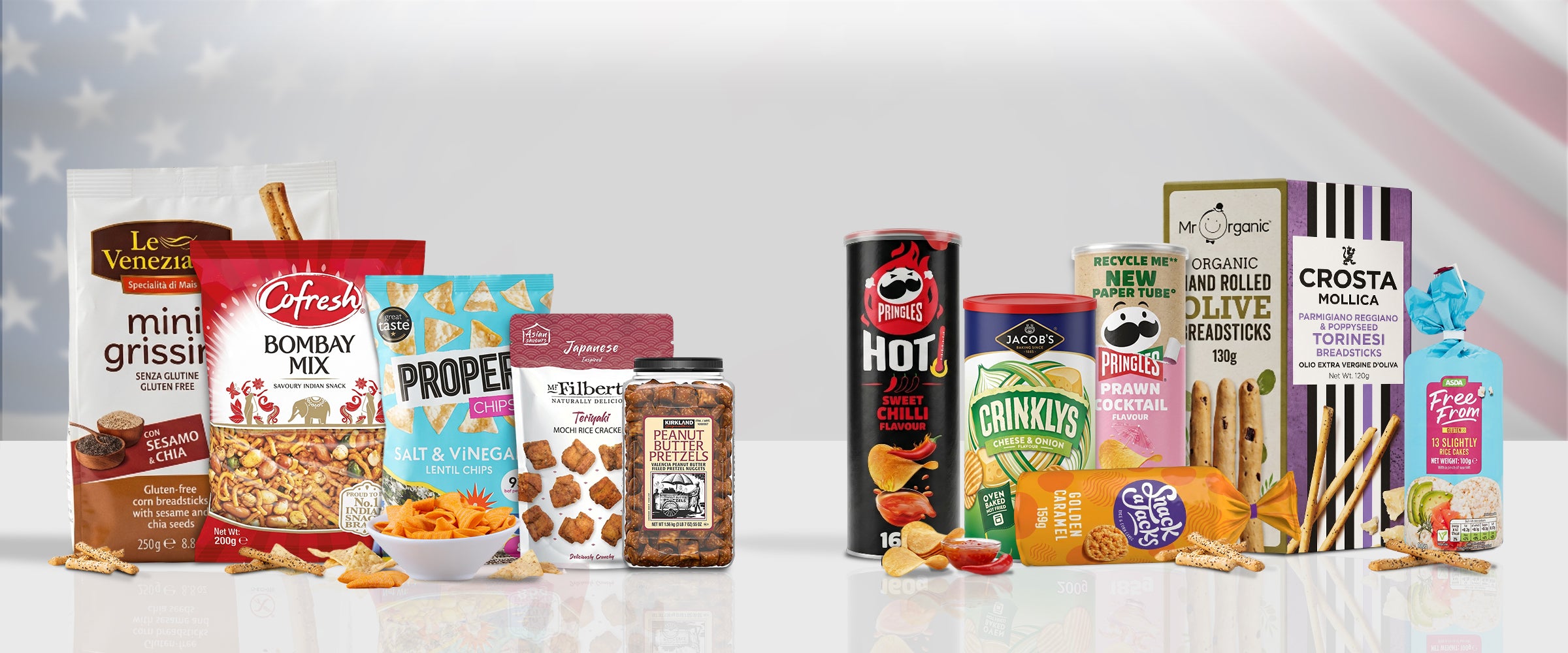 British snacks delivered from the UK to the USA — Walkers, Cadbury, Jaffa Cakes, McVitie's, Branston Pickle