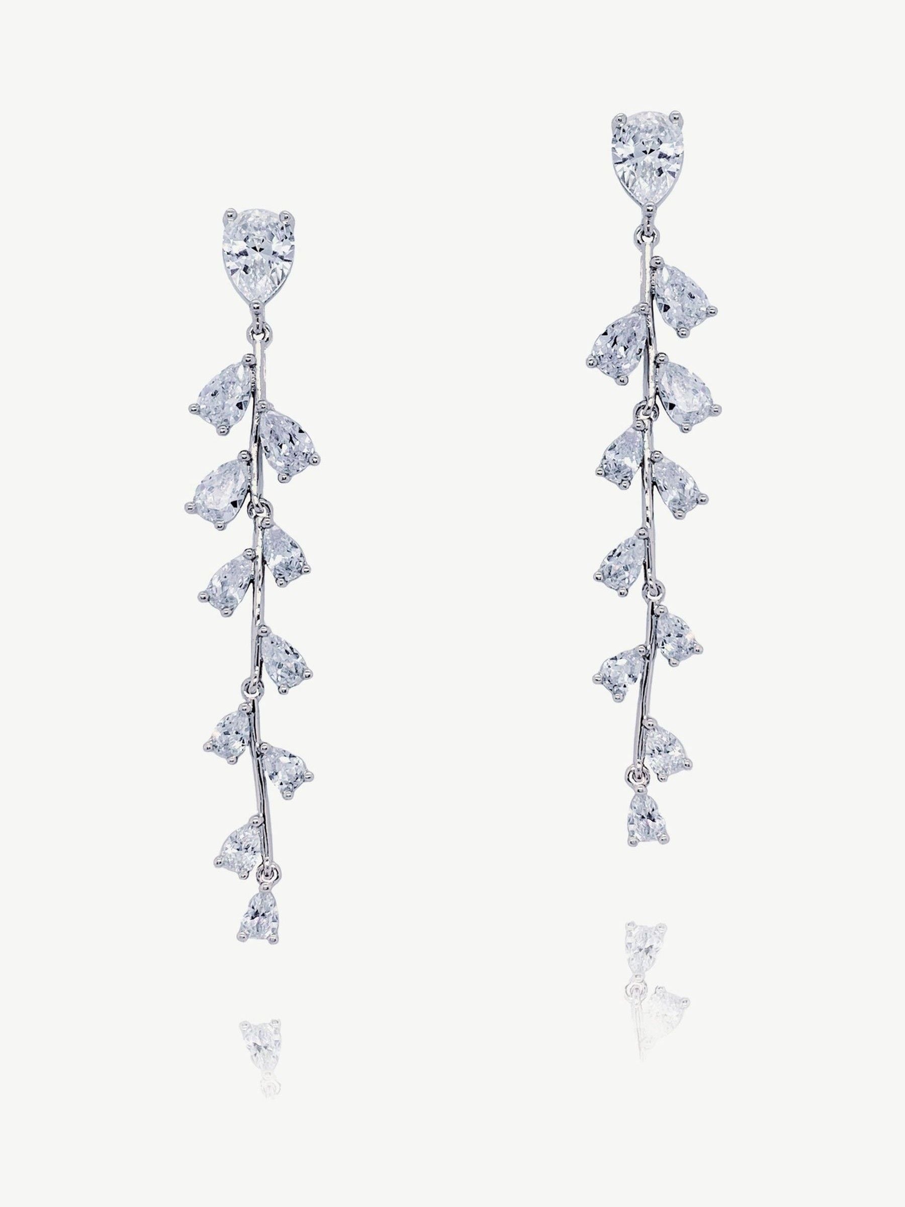 Ivory & Co Silver Plated Willow Trailing Vine Earrings