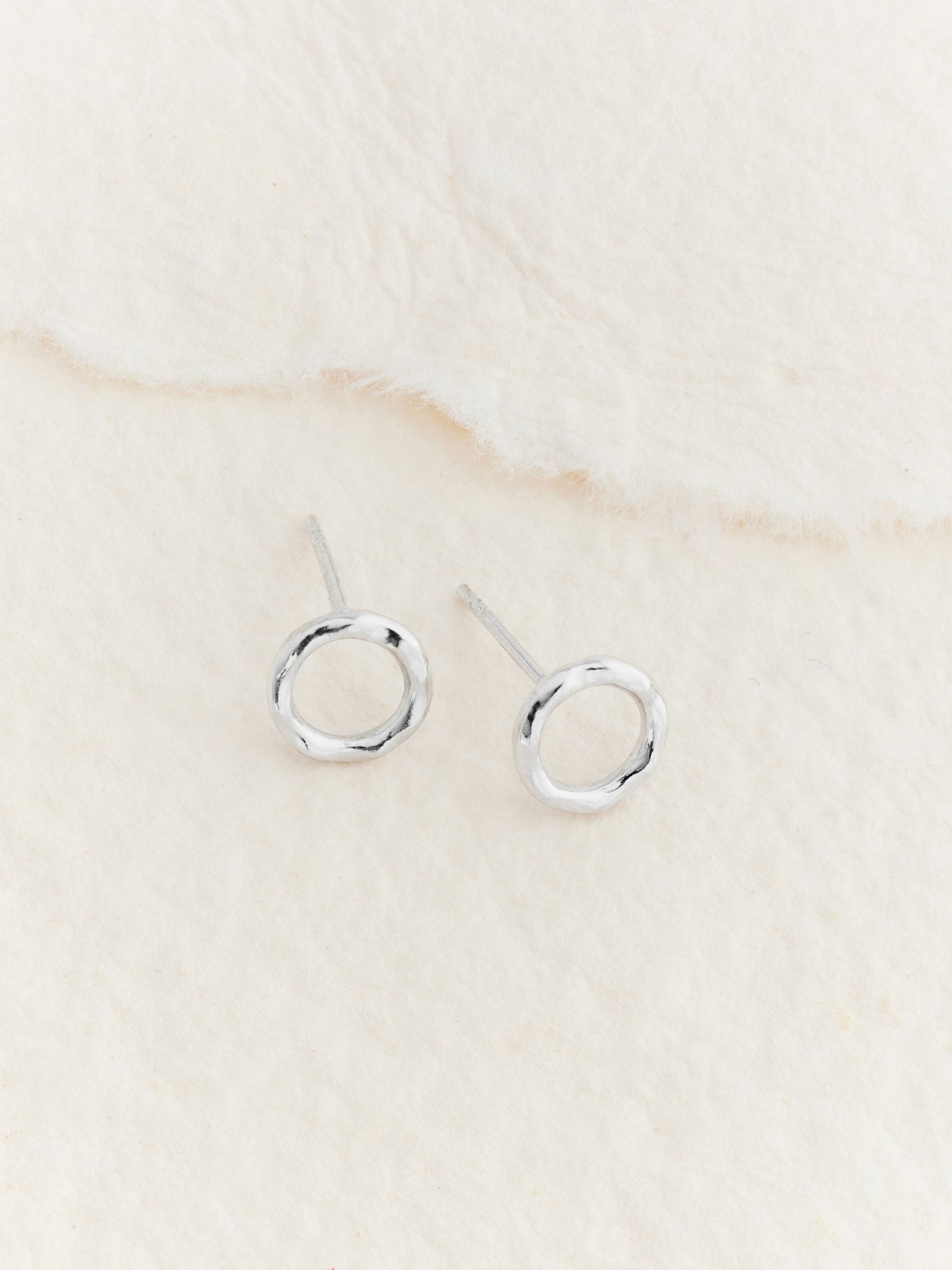 Sterling Silver Circle Stud Earrings