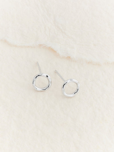 Sterling Silver Circle Stud Earrings