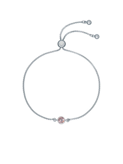 Ted Baker Vintage Rose Crystal Adjustable Bracelet Silver Tone