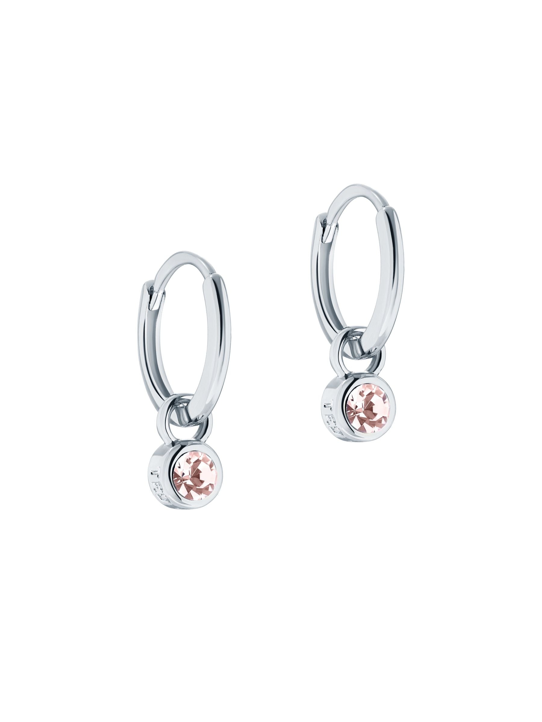 Ted Baker silver tone vintage rose huggie earrings, imported from the UK