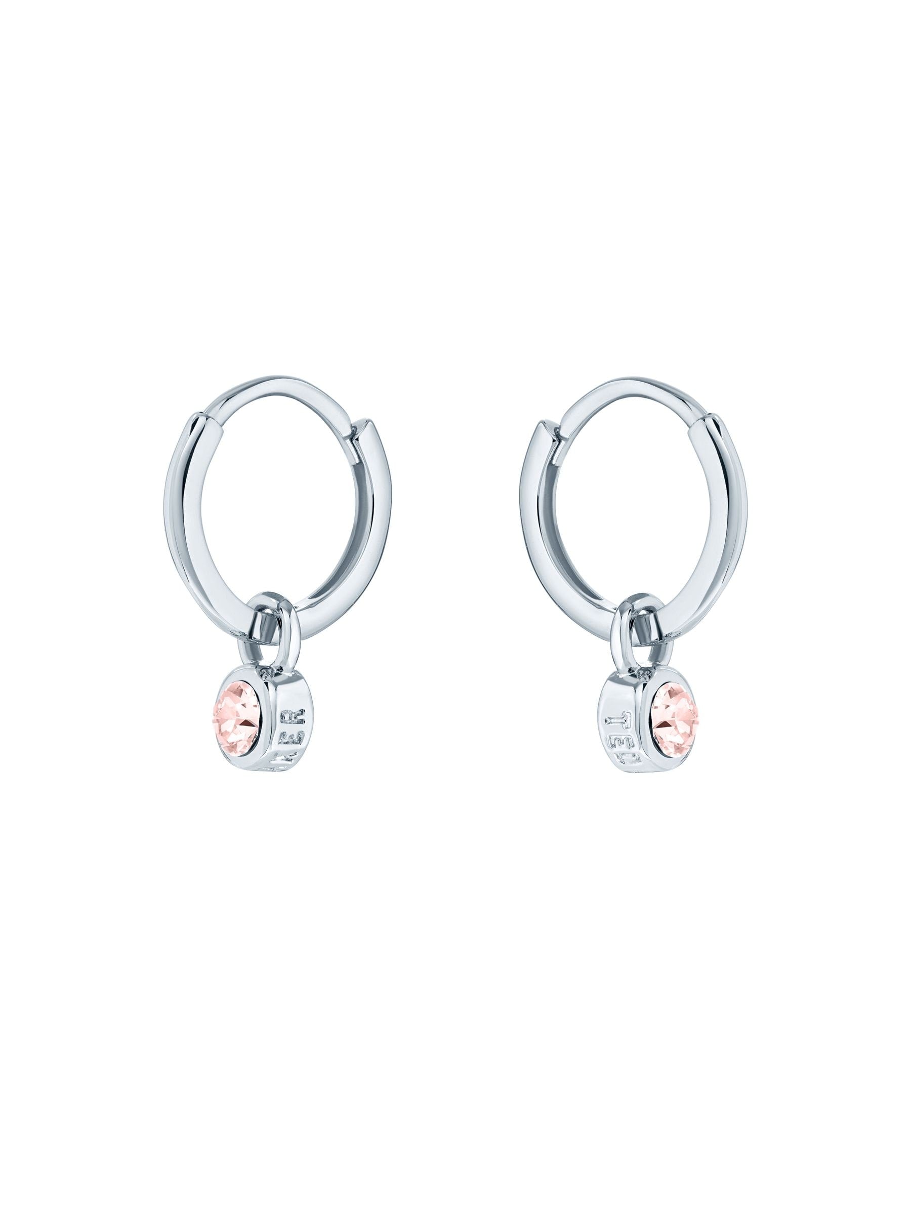 Ted Baker silver tone vintage rose huggie earrings, imported from the UK