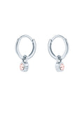 Ted Baker silver tone vintage rose huggie earrings, imported from the UK