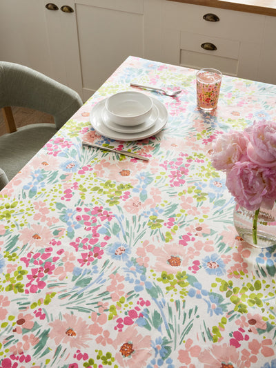 Multi Lisse Floral Cotton Wipe Clean Tablecloth