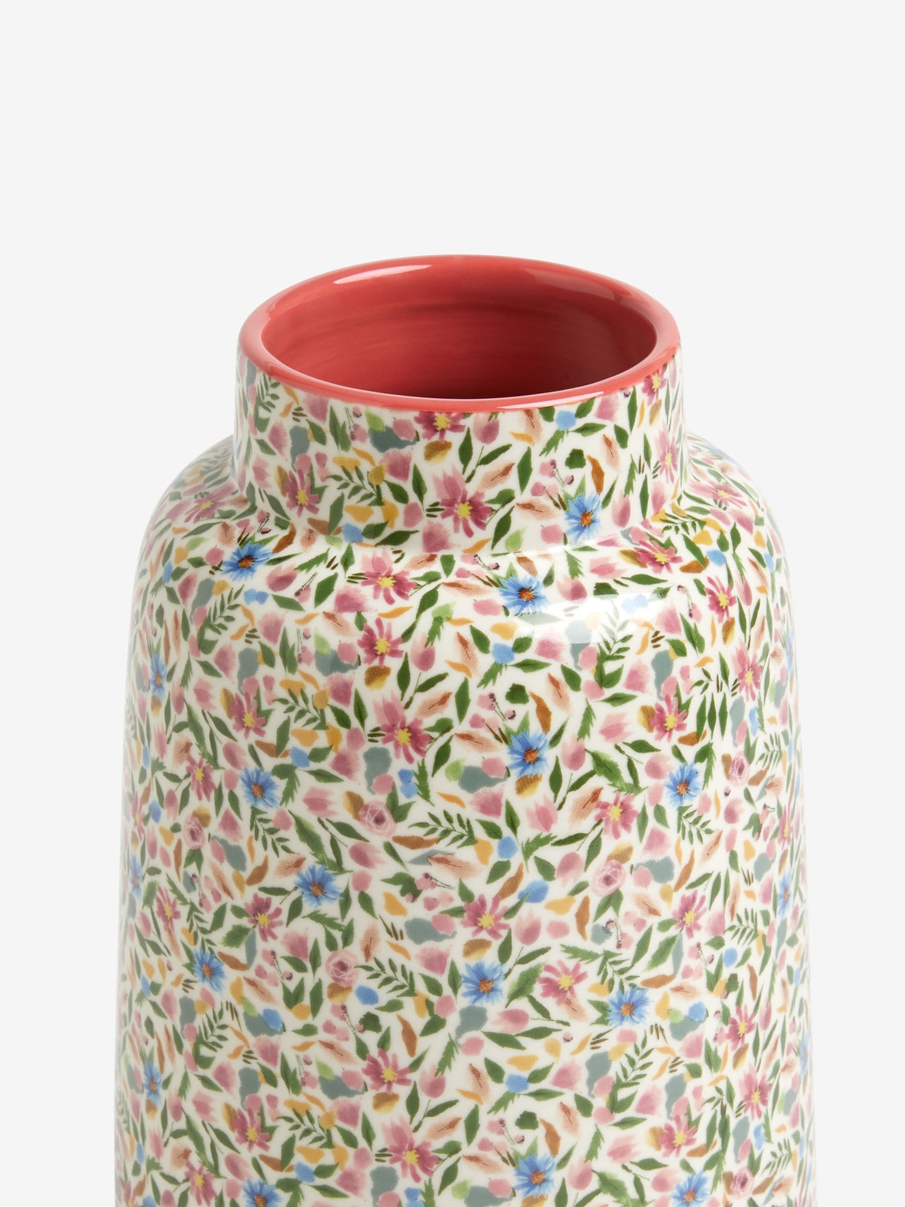 Pink large ditsy floral vase, imported from the UK