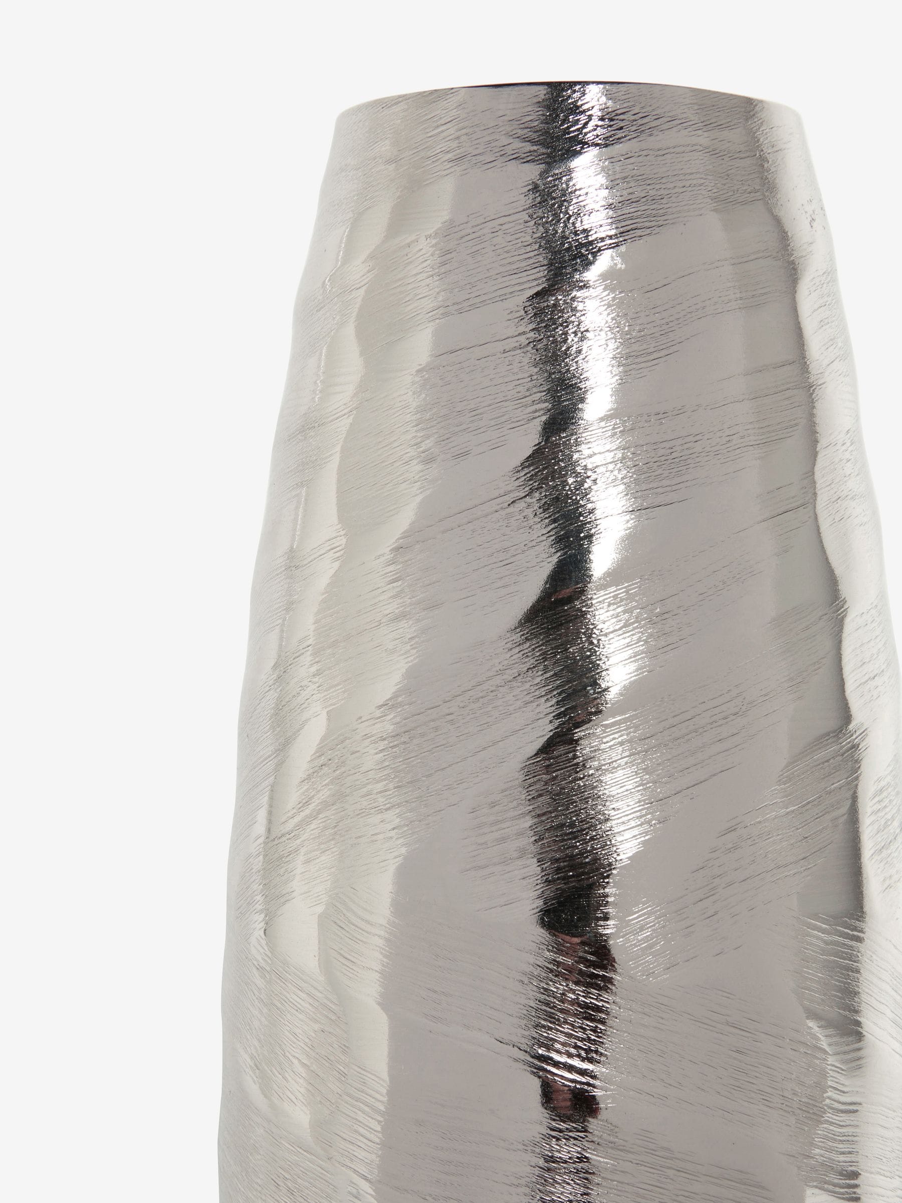 Silver medium metal textured vase (British brand)