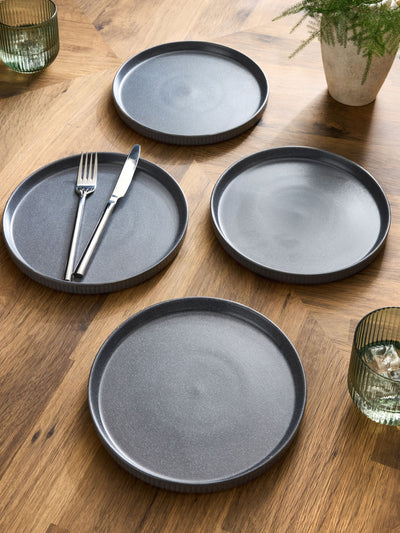 Stamford Charcoal Grey Stoneware Side Plates Set of 4
