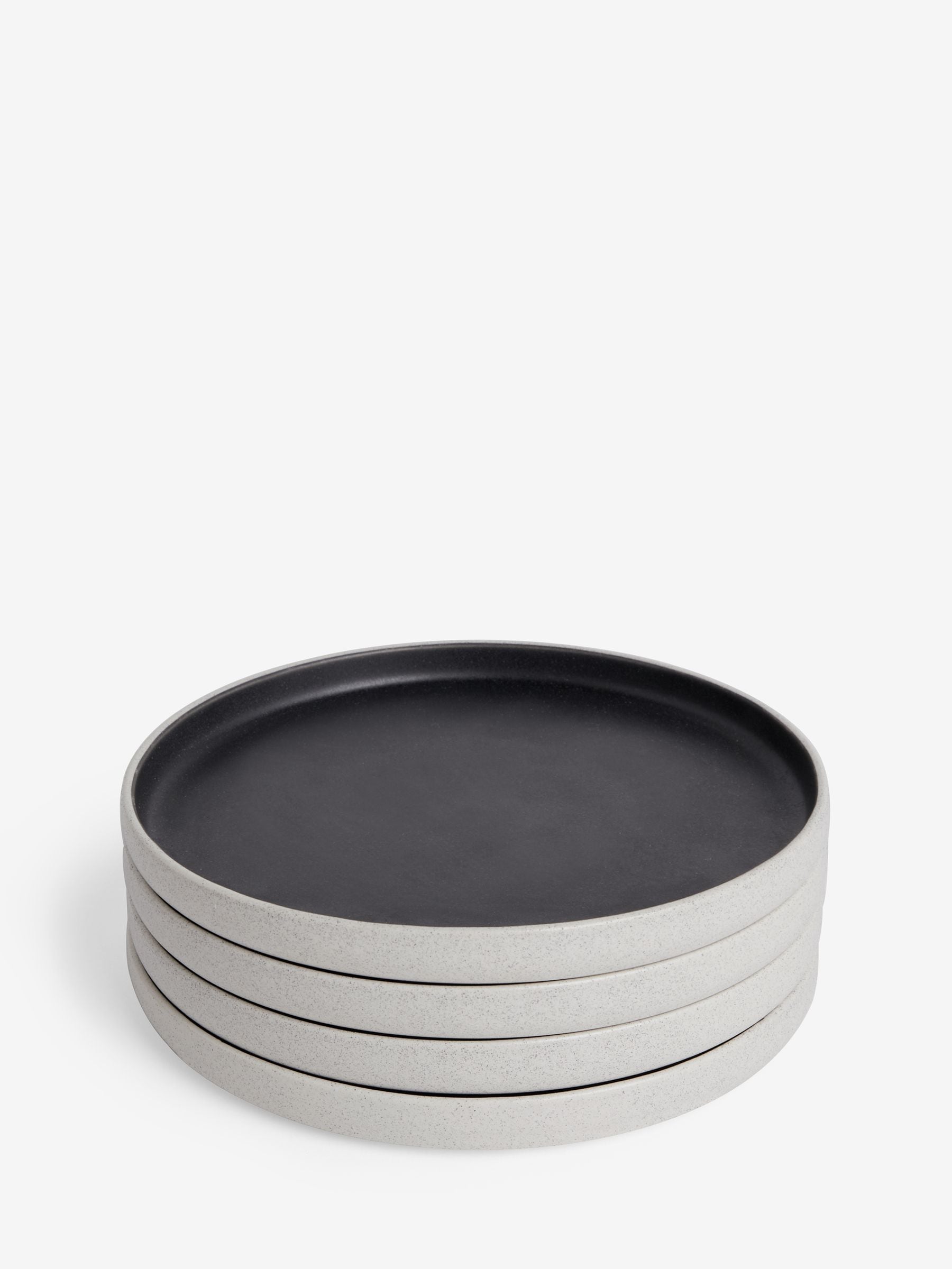 Otis black side plates set of 4 stoneware (British brand)