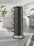 Set of 4 Charcoal Grey Stamford Stacking Mugs