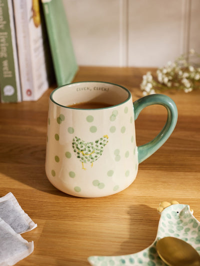 Sage Green Pat the Chicken Mug