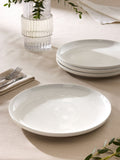 Set of 4 White Moderna Dinner Plates