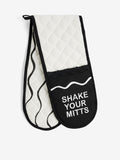 Black Slogan Oven Gloves set - British product