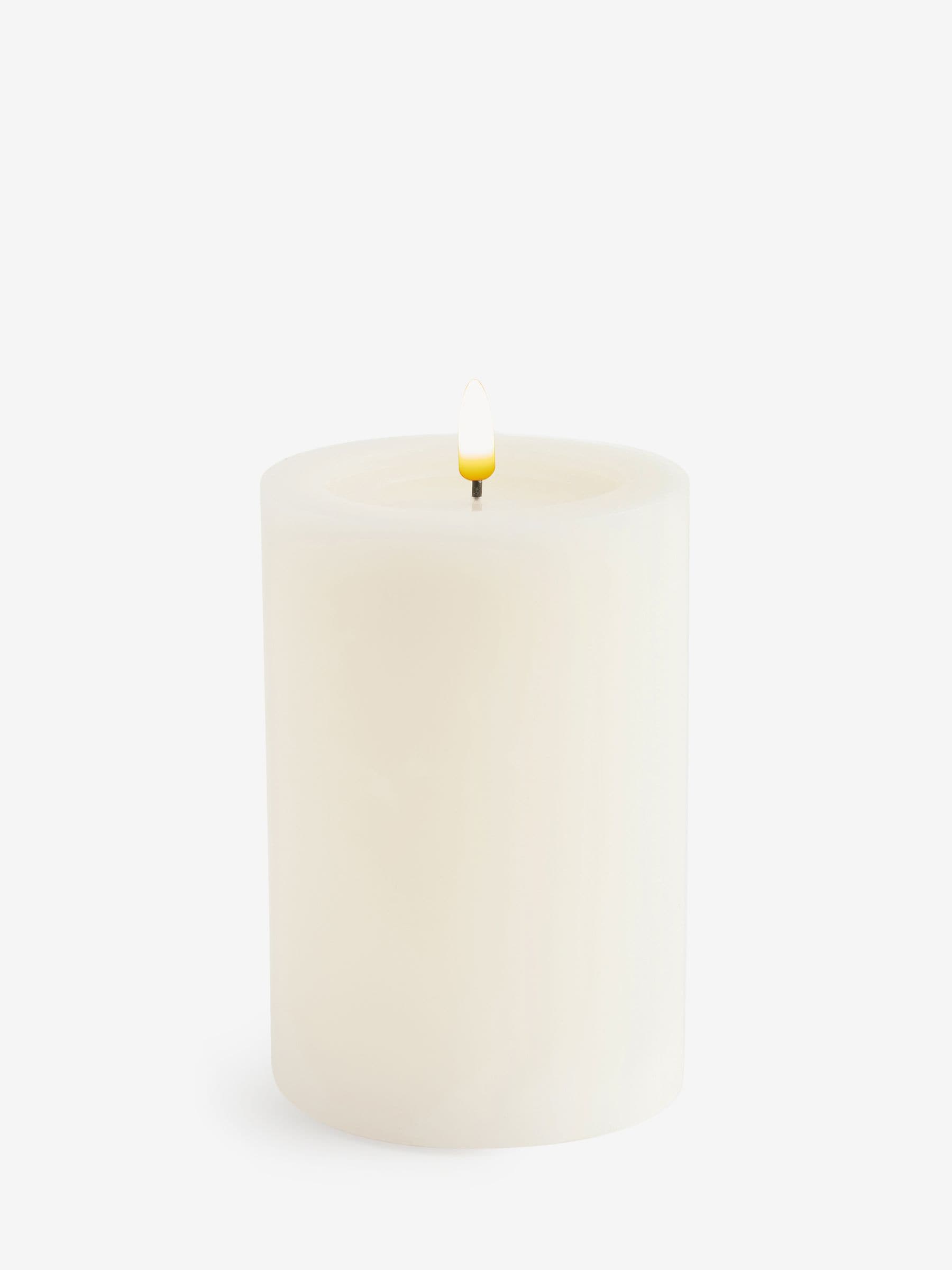Ivory Large LED Pillar Candle 15cm, UK version