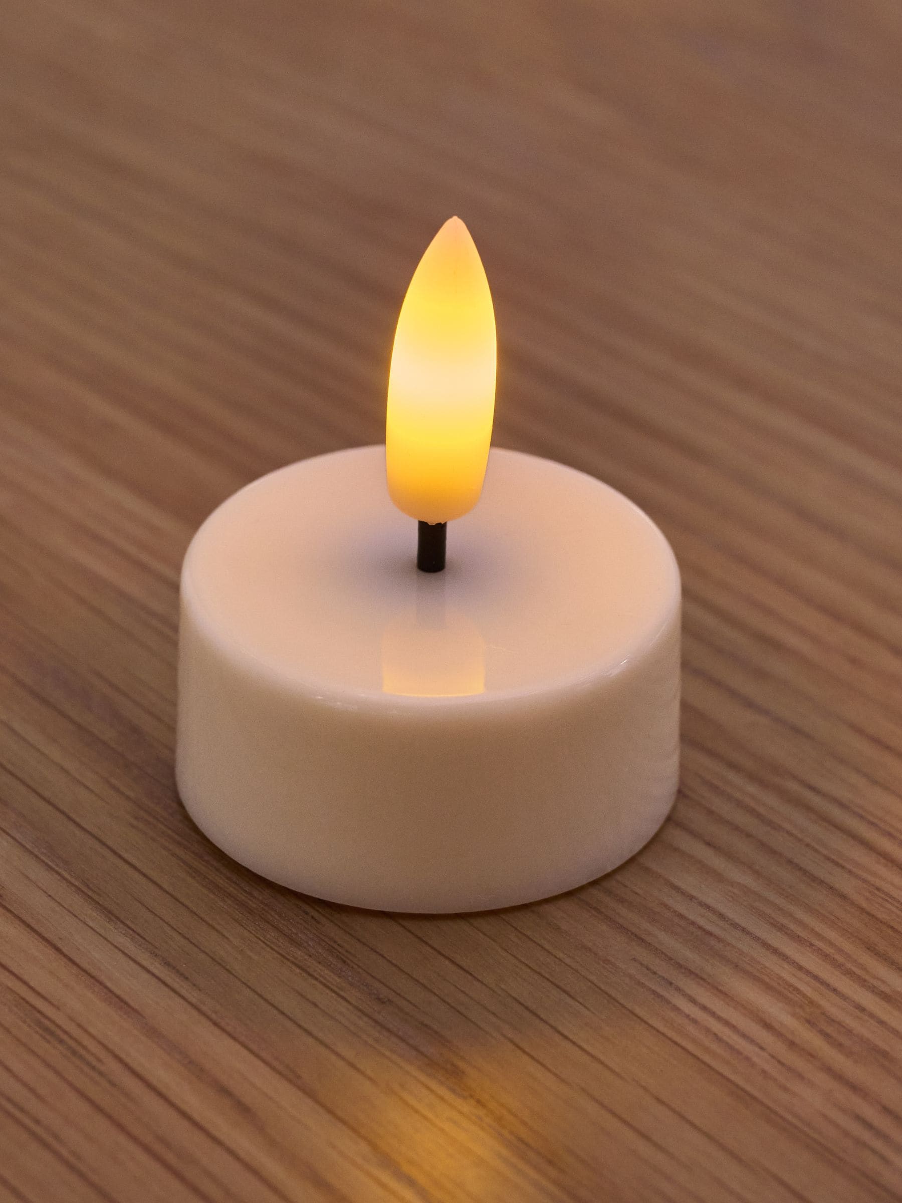 Set of 6 White LED Tea Light Unscented Candles