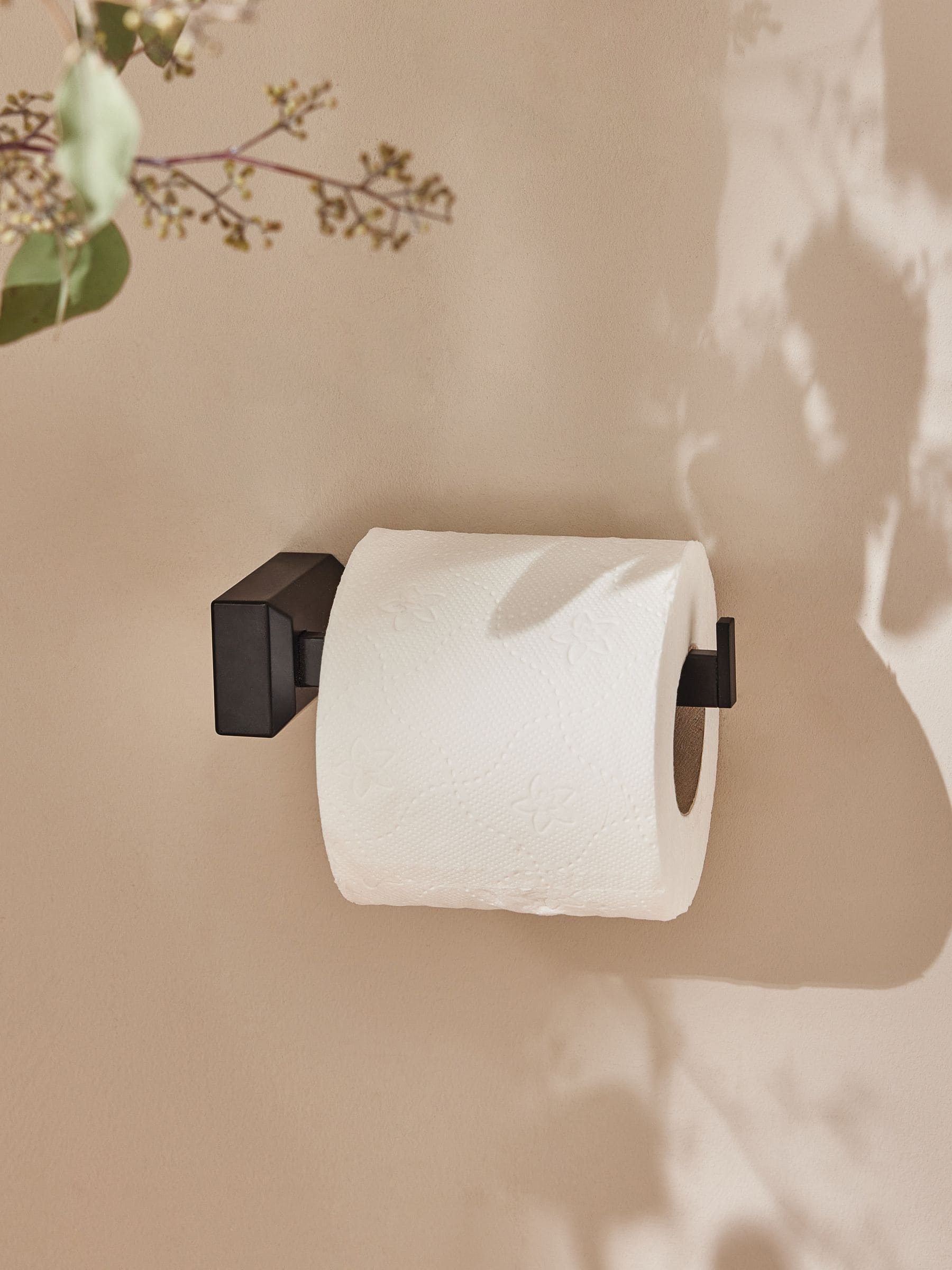 Moderna black toilet roll holder - British product