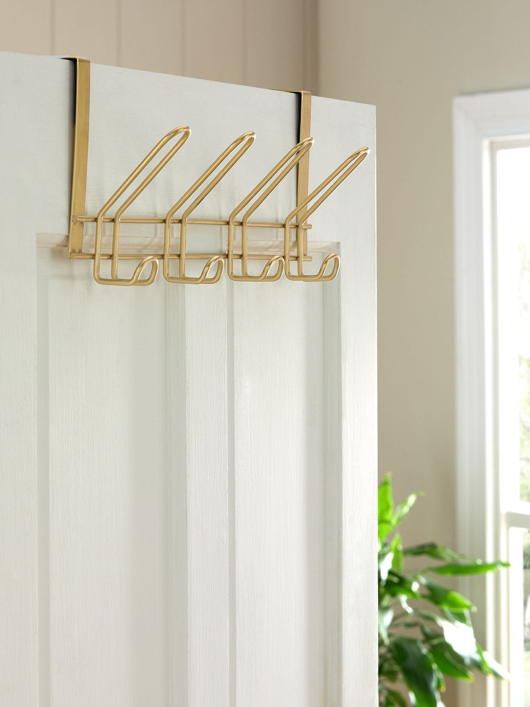 Gold over door hook for towels and robes, UK version
