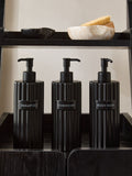 Black Rib Refillable Dispenser Bottles