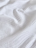 White wave embossed duvet cover and pillowcase set (British brand)