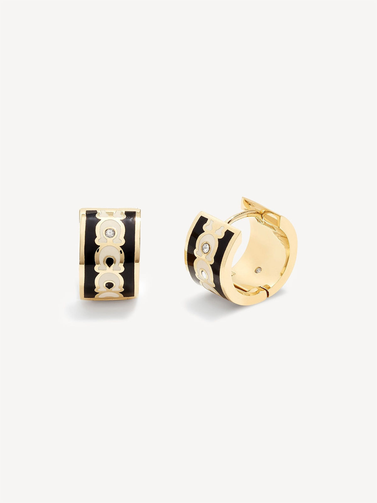 COACH Gold Tone Signature Huggie Earrings