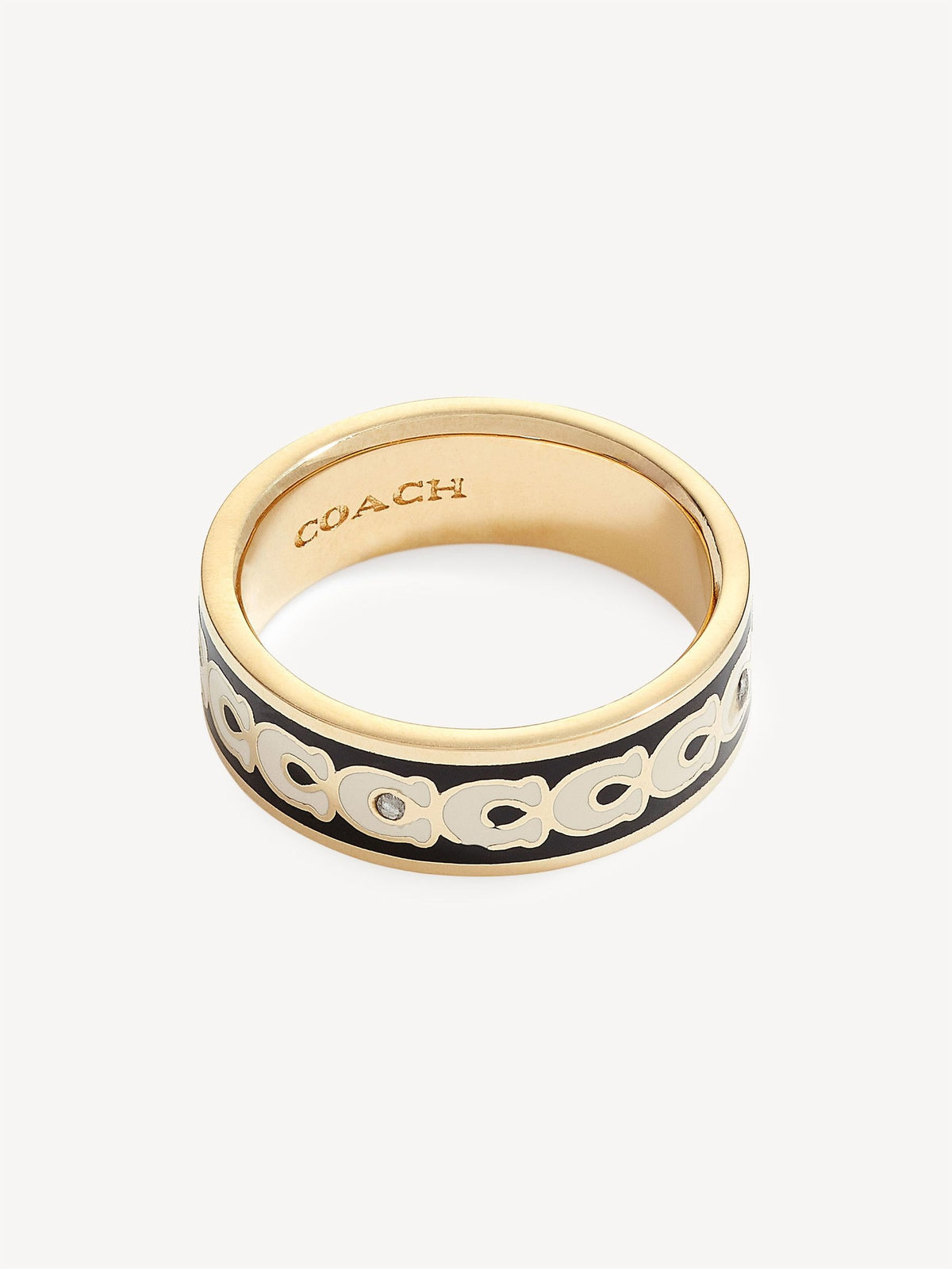 COACH gold tone signature band ring size 7 - British product