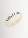 Gold Tone Hinged Enamel Bangle Bracelet with Crystals