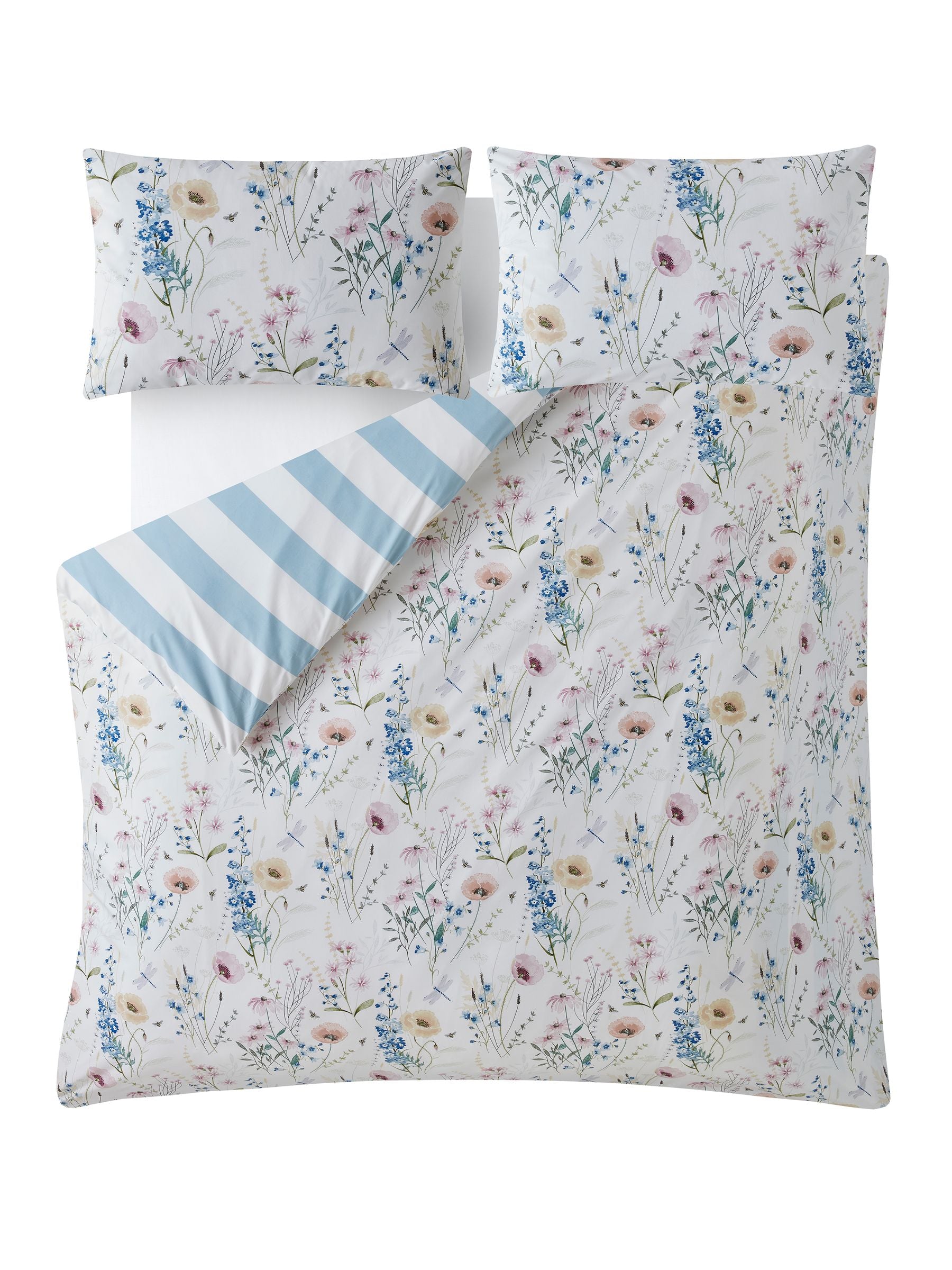 Laura Ashley blue Alford Meadow duvet cover set, UK version