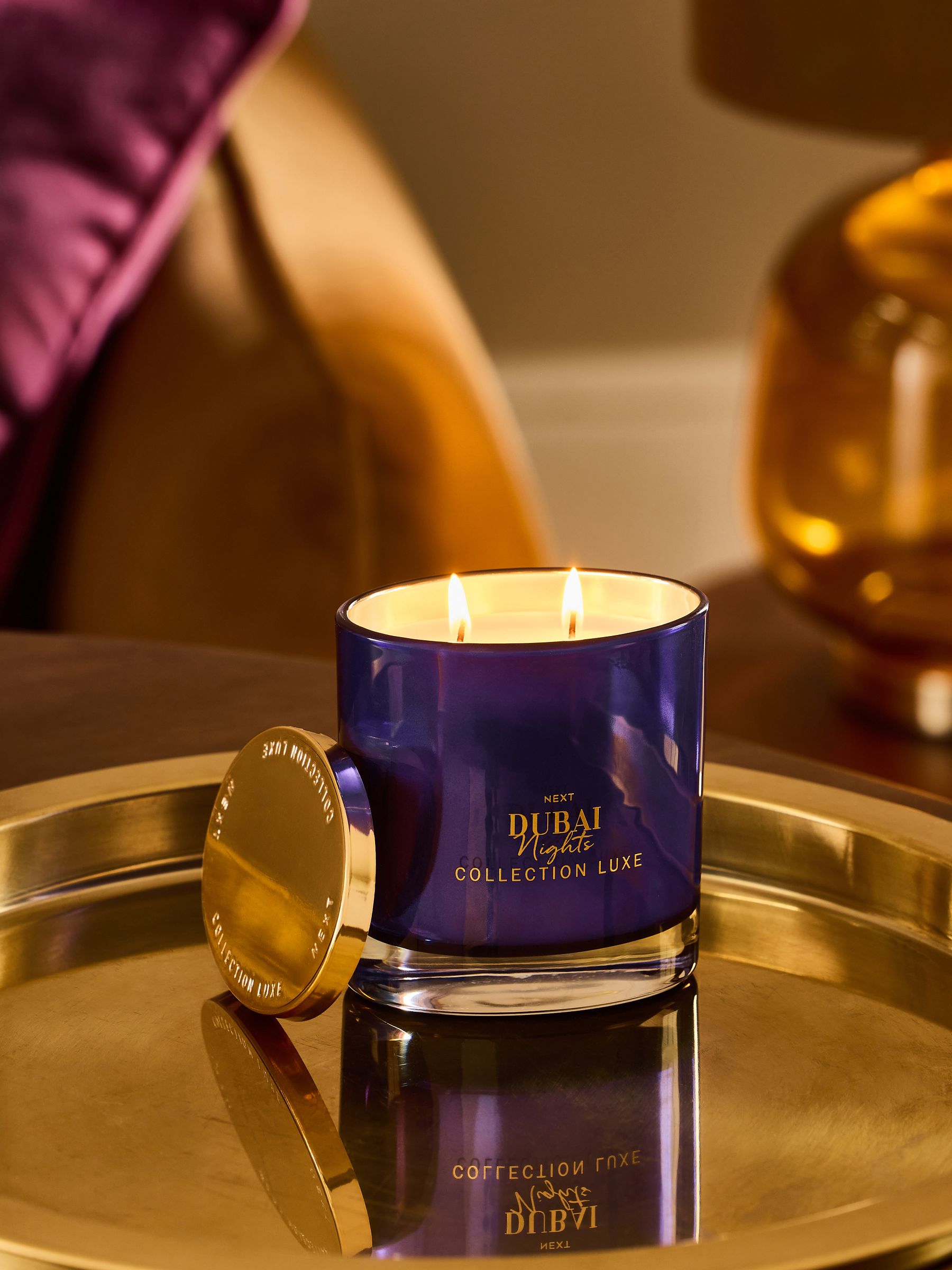 Dubai Nights Oud, Pink Pepper and Cardamom 2 Wick Candle - British product
