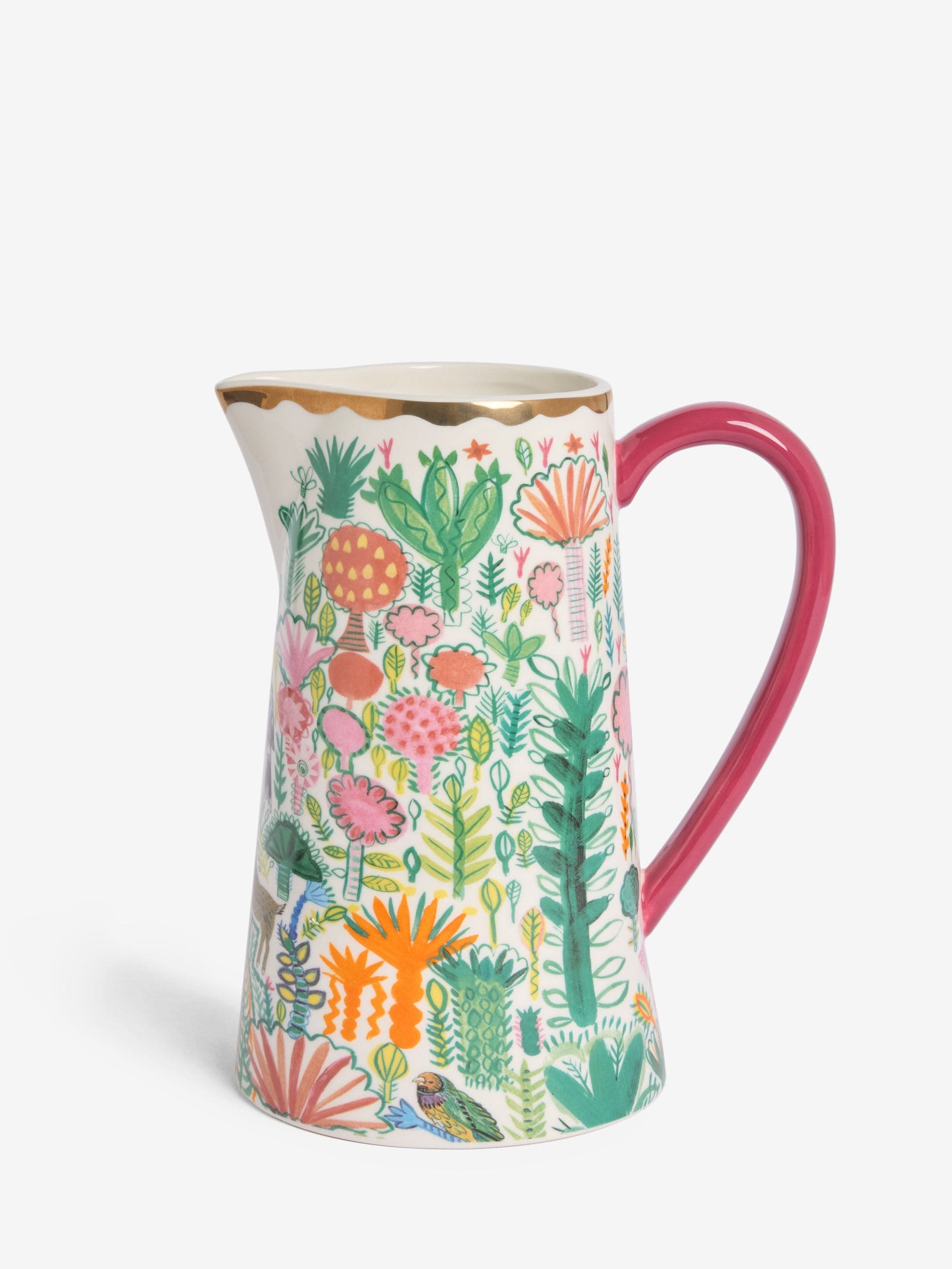 Lucy Tiffney pink floral animal jug vase, UK version