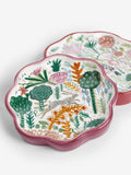 Lucy Tiffney set of 2 pink/orange ceramic trinket trays, UK version